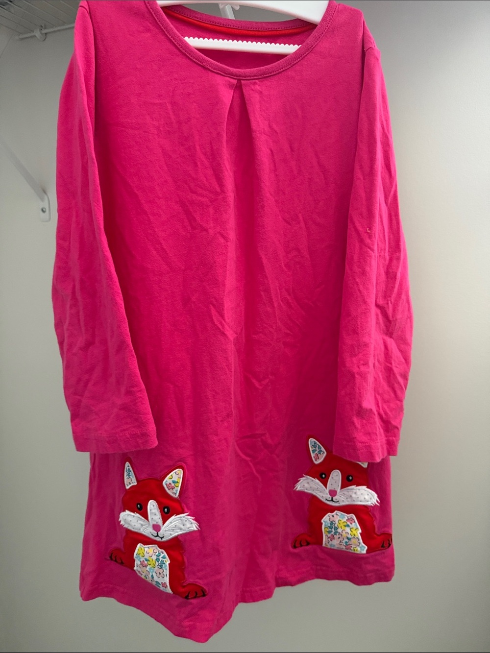 Amazon Hot Pink Girls' Casual Fox Pocket Dress